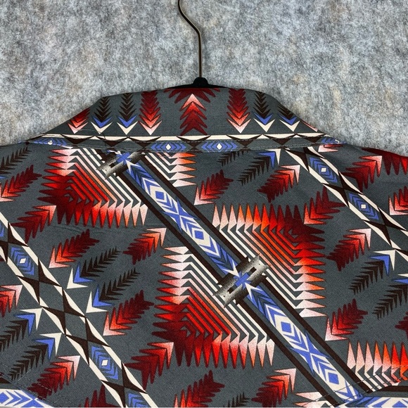 Rock & Roll Denim Southwestern Print Long Sleeve Snap Stretch Western Shirt  2XL - Picture 13 of 16